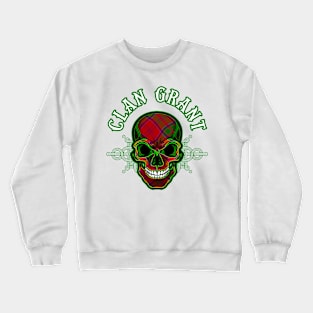 Scottish Clan Grant Tartan Celtic Skull Crewneck Sweatshirt